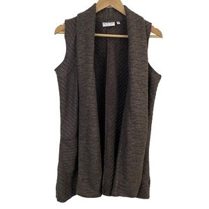 Habitat Long Open Front Vest Women’s S Brown Sleeveless Soft Minimalist Casual